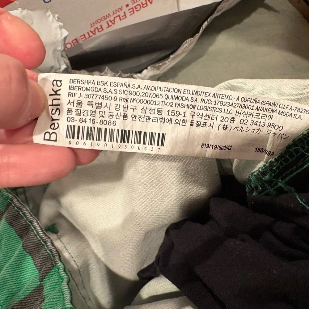 Bershka Green and Black Checker Jeans - Picture 10 of 10